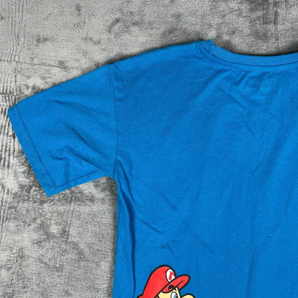 Super Mario Boys 2 Piece T-Shirt and Shorts Set Blue Gray Graphic Size 10/12